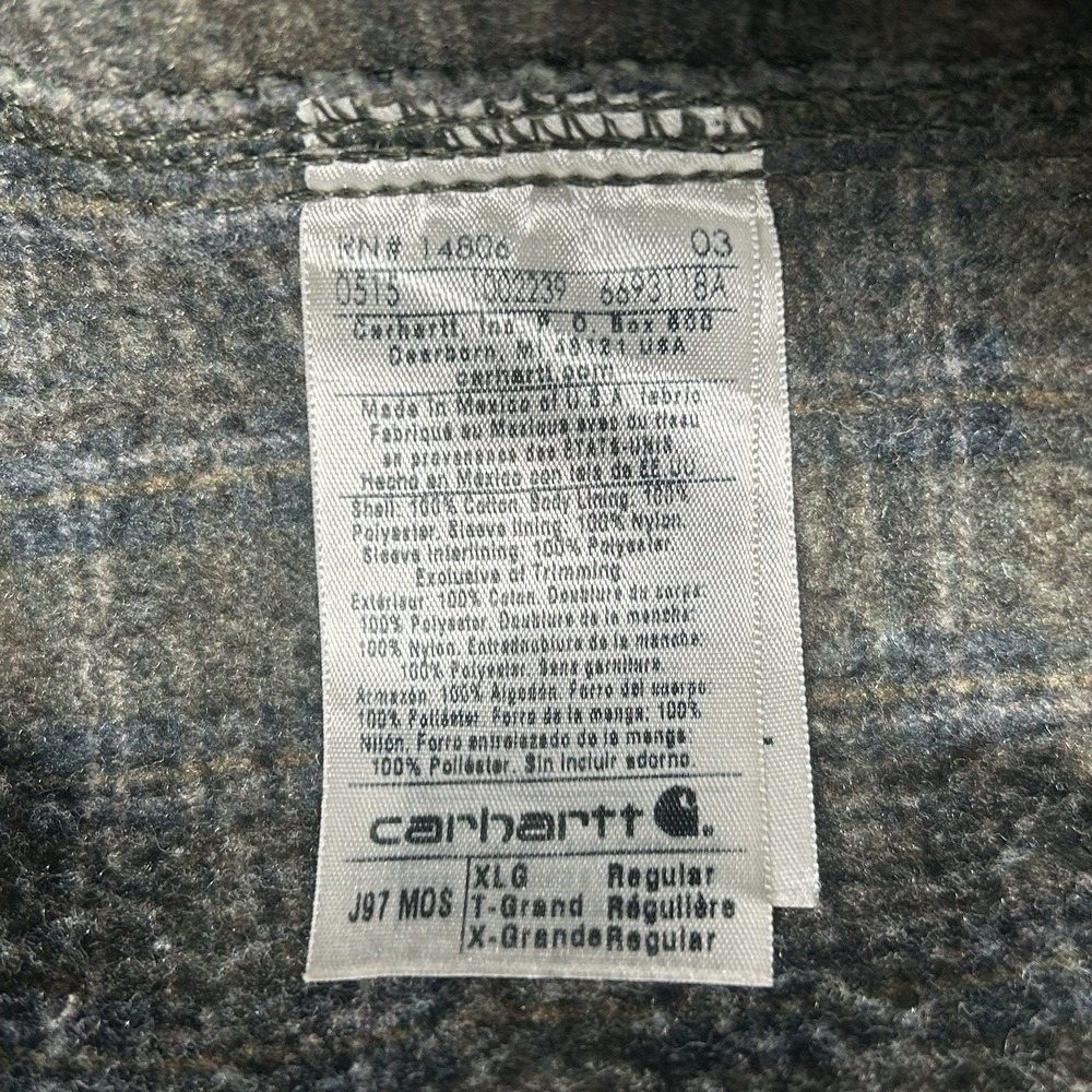 Vtg Carhartt Detroit Jacket J97 MOS Moss Green Blanket Lined Mens XL - Picture 5 of 10